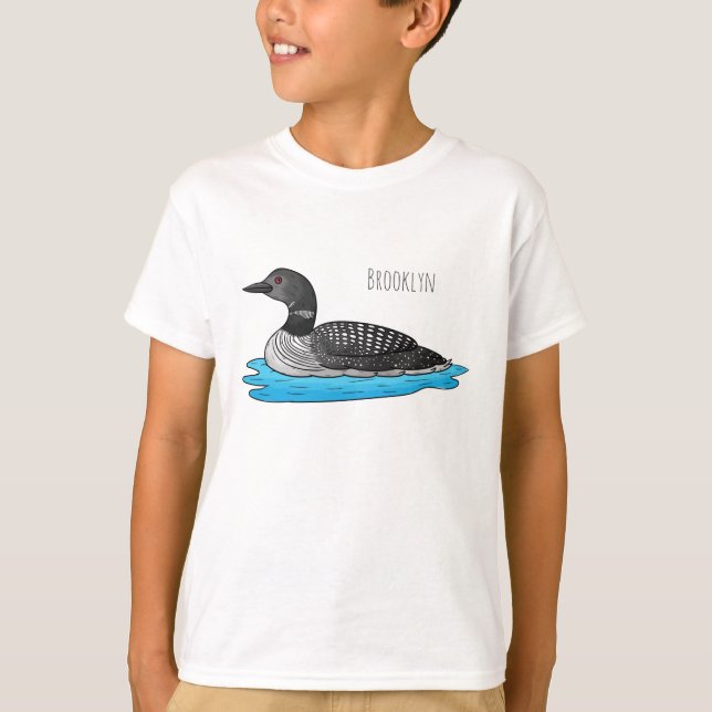 Camiseta Ilustracion de personalizado de aves de Loon (Anverso)
