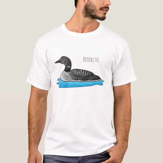 Camiseta Ilustracion de personalizado de aves de Loon (Anverso)