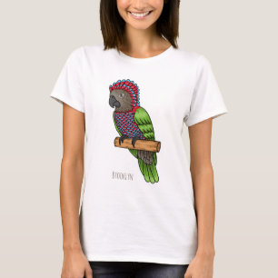 Camiseta Ilustracion de personalizado de aves de loro con c