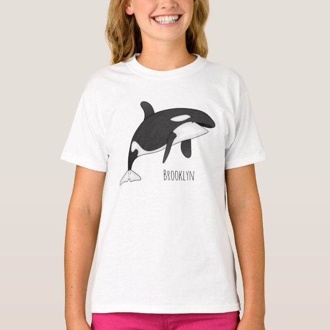 Camiseta Ilustracion de personalizado de ballenas asesina (Anverso)