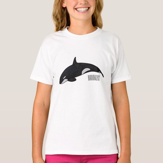 Camiseta Ilustracion de personalizado de ballenas asesina (Anverso)