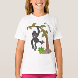 Camiseta Ilustracion de personalizado de bebé gorila feliz