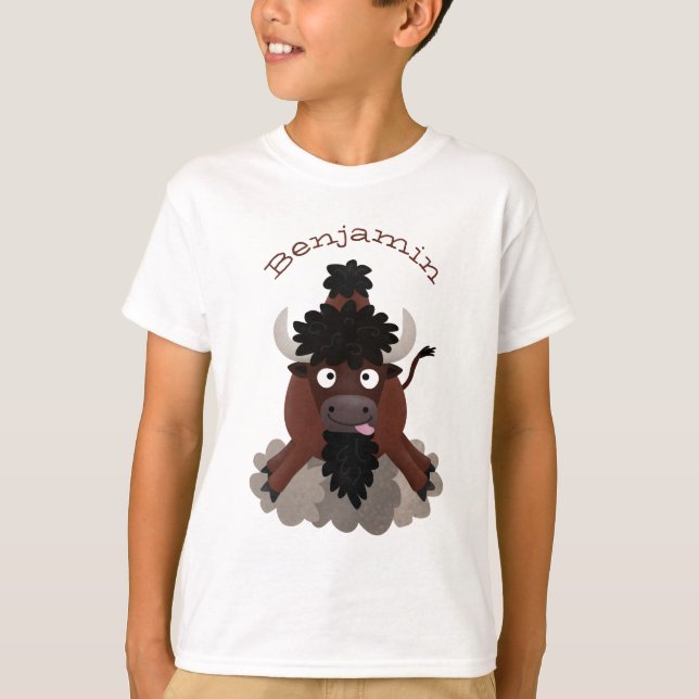 Camiseta Ilustracion de personalizado de bisontes búfalos d (Anverso)