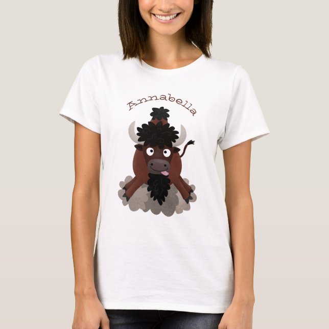 Camiseta Ilustracion de personalizado de bisontes búfalos d (Anverso)