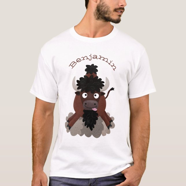 Camiseta Ilustracion de personalizado de bisontes búfalos d (Anverso)