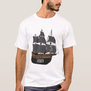 Camiseta Ilustracion de personalizado de buques piratas
