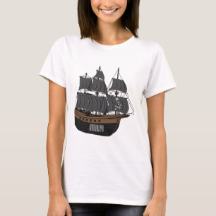 Camiseta Ilustracion de personalizado de buques piratas