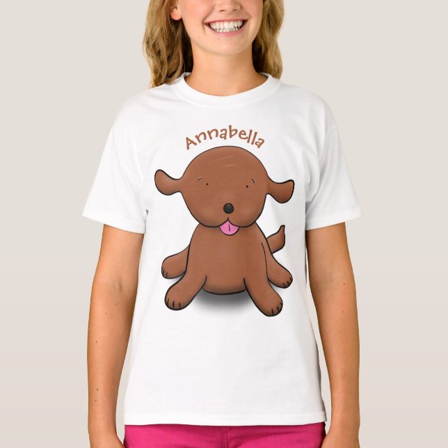 Camiseta Ilustracion de personalizado de cachorro alegre (Anverso)