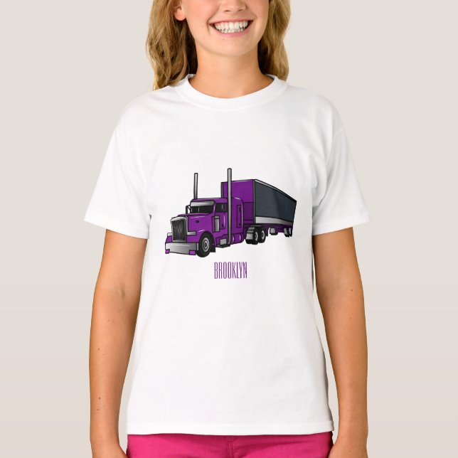 Camiseta Ilustracion de personalizado de camiones semirremo (Anverso)
