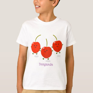 Camiseta Ilustracion de personalizado de cerezas rojas de s