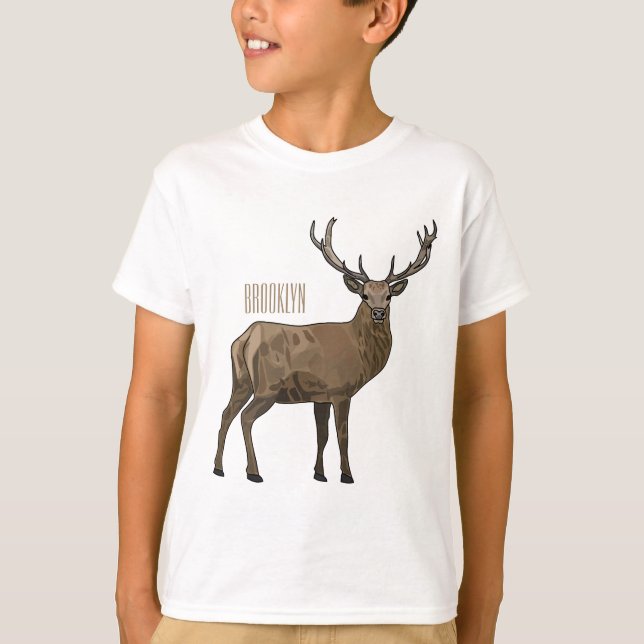 Camiseta Ilustracion de personalizado de ciervos (Anverso)