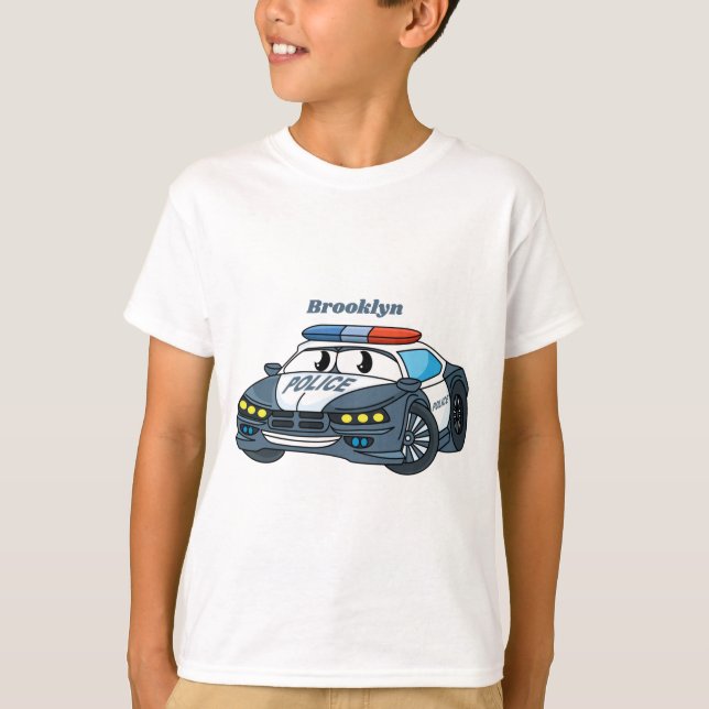 Camiseta Ilustracion de personalizado de coche de policía f (Anverso)