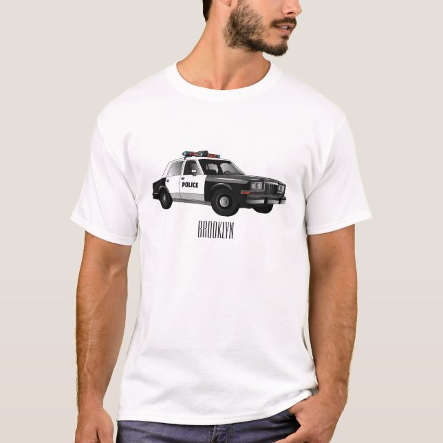 Camiseta Ilustracion de personalizado de coches de policía (Anverso)
