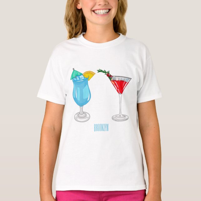 Camiseta Ilustracion de personalizado de cócteles (Anverso)