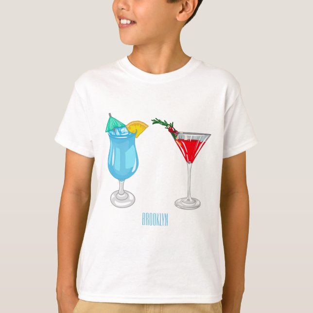 Camiseta Ilustracion de personalizado de cócteles (Anverso)