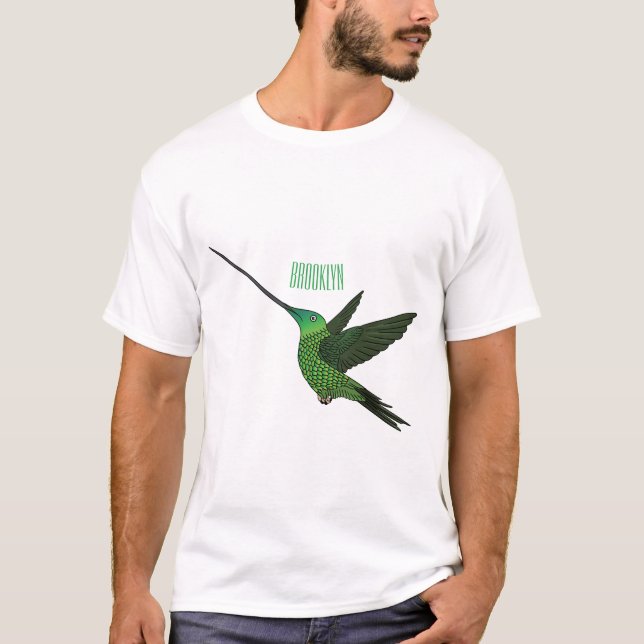 Camiseta Ilustracion de personalizado de colibrí con moto d (Anverso)
