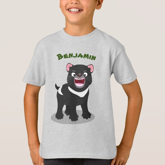 Camiseta Ilustracion de personalizado de demonio de Tasmani (Anverso)