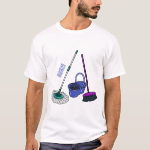 Camiseta Ilustracion de personalizado de escobas y mopas