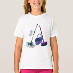 Camiseta Ilustracion de personalizado de escobas y mopas