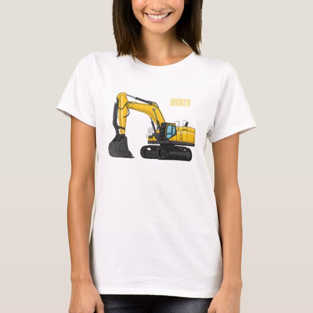 Camiseta Ilustracion de personalizado de excavadora de rast (Anverso)