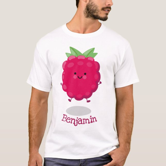 Camiseta Ilustracion de personalizado de frambuesa alegre (Anverso)
