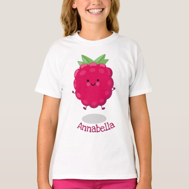Camiseta Ilustracion de personalizado de frambuesa alegre (Anverso)