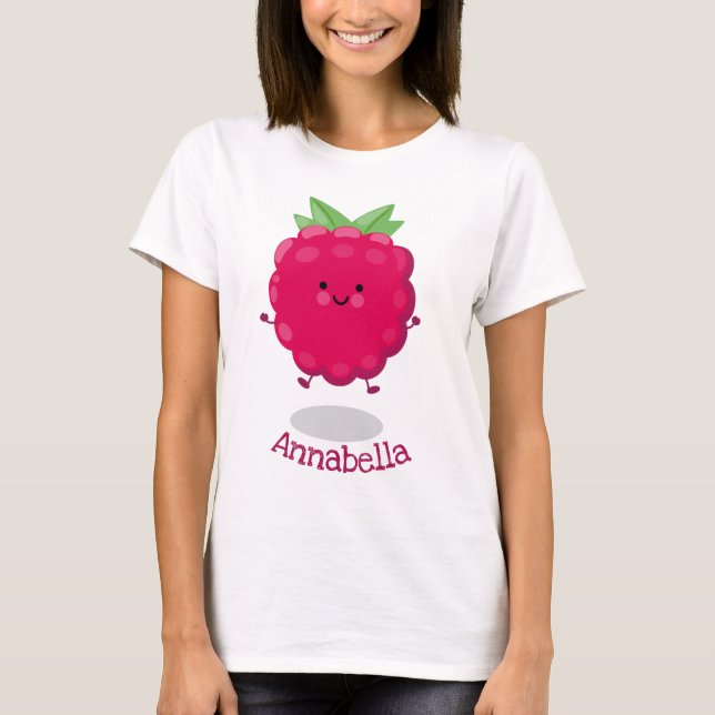 Camiseta Ilustracion de personalizado de frambuesa alegre (Anverso)