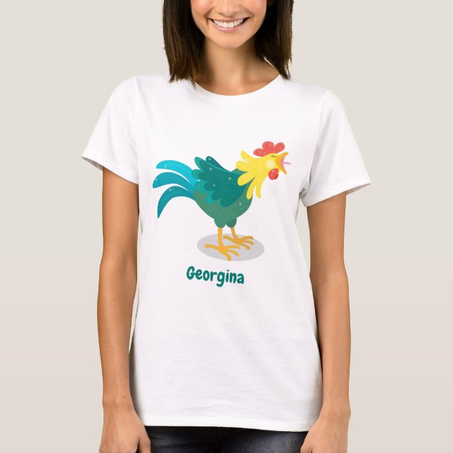 Camiseta Ilustracion de personalizado de gallo de entrego g (Anverso)