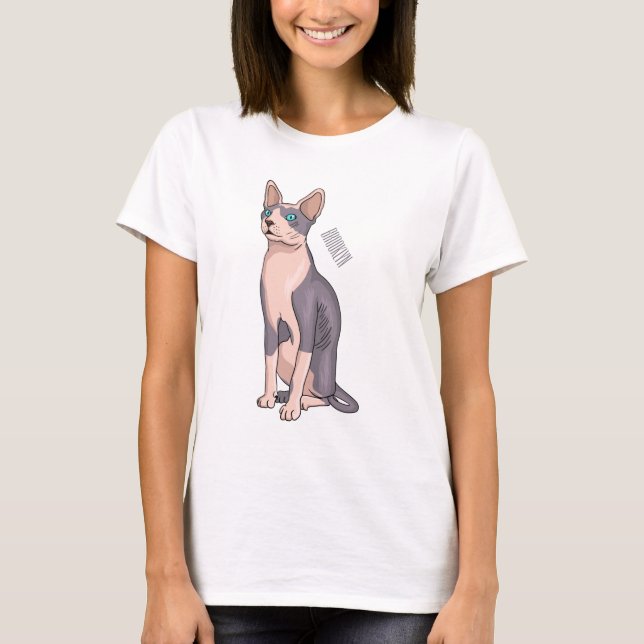 Camiseta Ilustracion de personalizado de gatos Sfinx (Anverso)