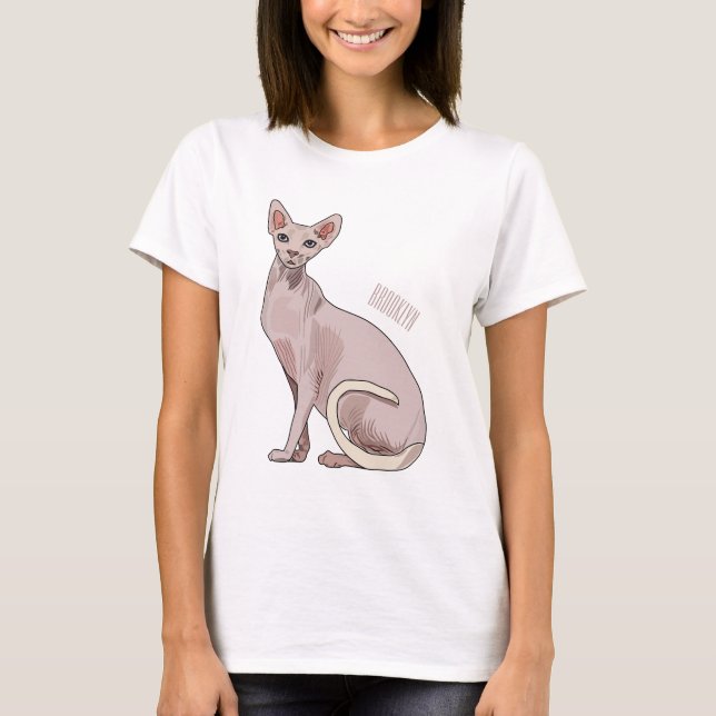 Camiseta Ilustracion de personalizado de gatos Sfinx (Anverso)