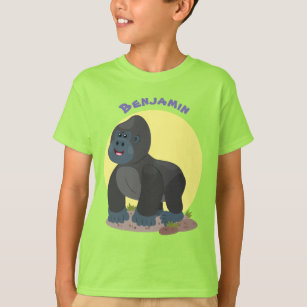 Camiseta Ilustracion de personalizado de gorila grande y fe