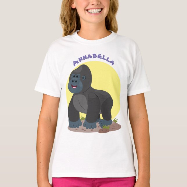 Camiseta Ilustracion de personalizado de gorila grande y fe (Anverso)