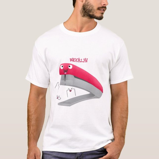 Camiseta Ilustracion de personalizado de grapadora de color (Anverso)