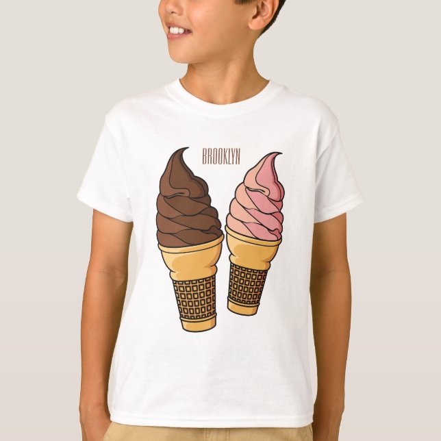 Camiseta Ilustracion de personalizado de helado de cono (Anverso)