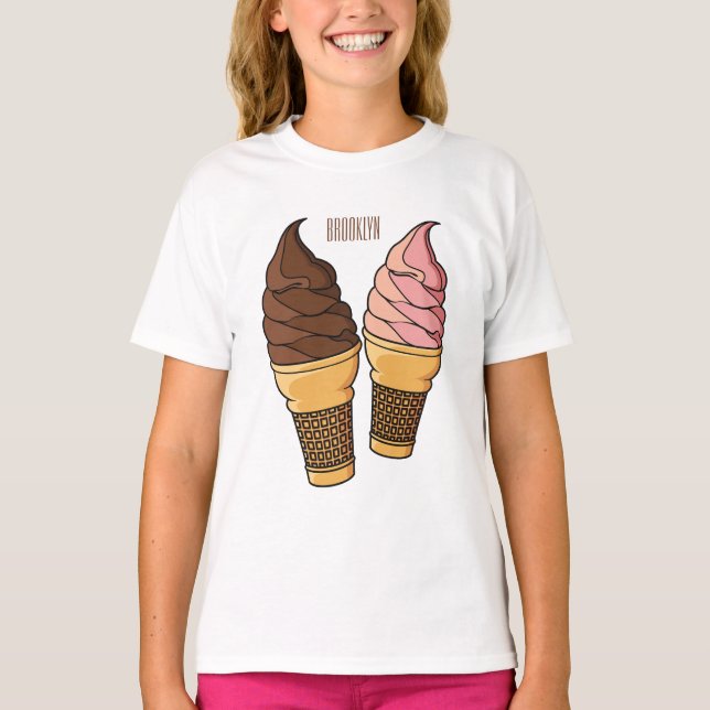 Camiseta Ilustracion de personalizado de helado de cono (Anverso)