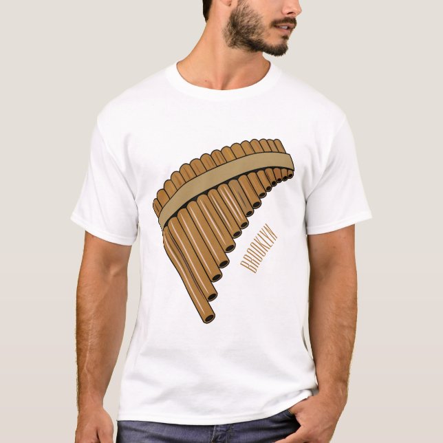 Camiseta Ilustracion de personalizado de la flauta de pan / (Anverso)