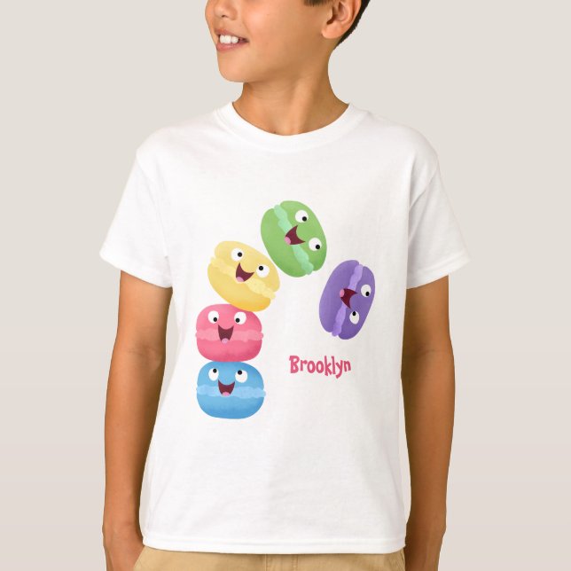 Camiseta Ilustracion de personalizado de macarons graciosos (Anverso)