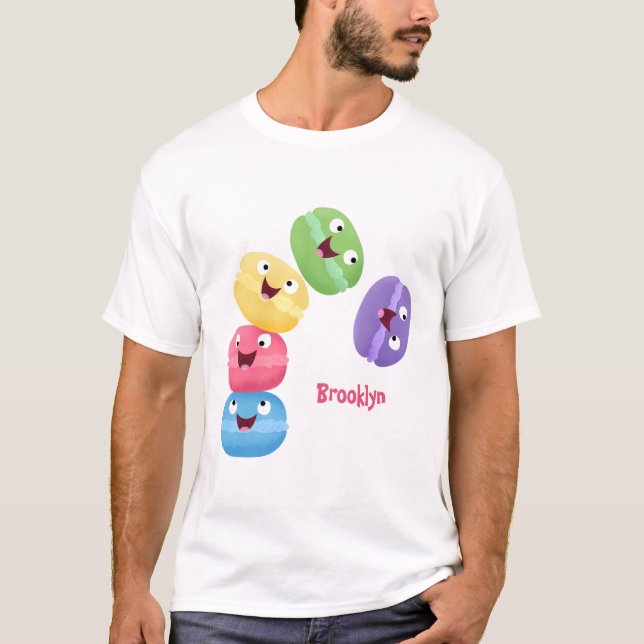 Camiseta Ilustracion de personalizado de macarons graciosos (Anverso)