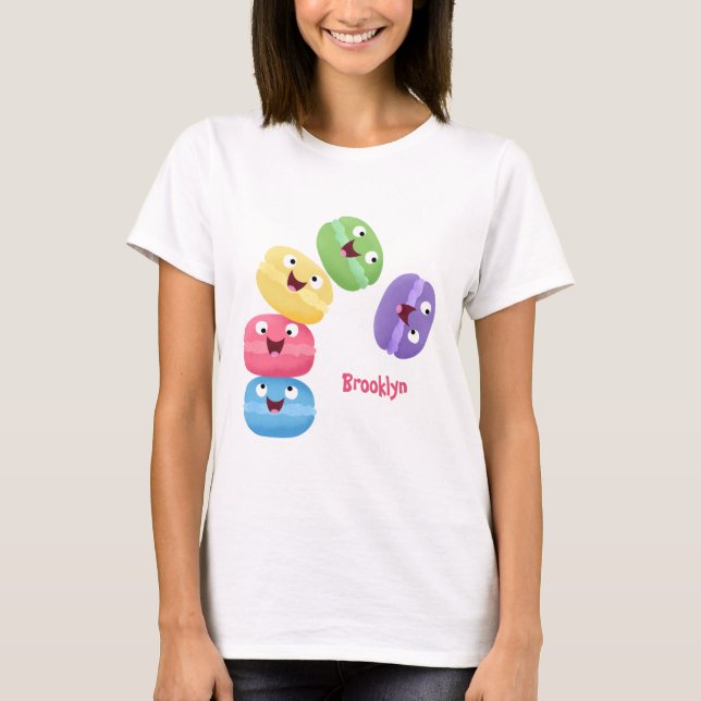 Camiseta Ilustracion de personalizado de macarons graciosos (Anverso)