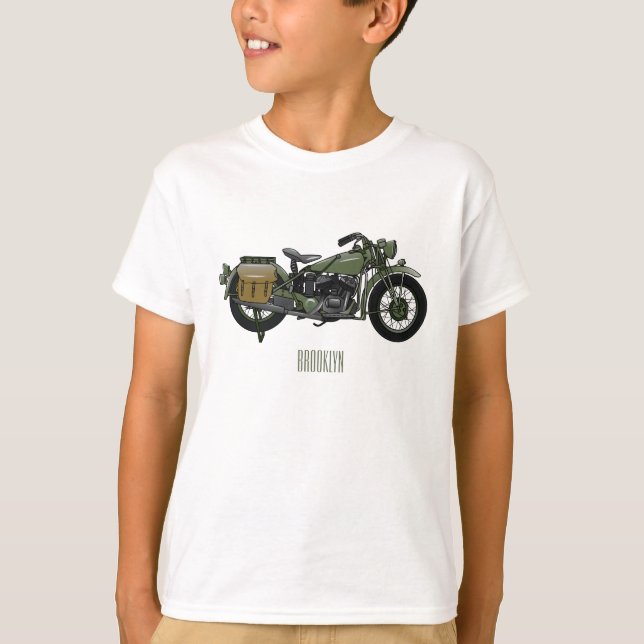 Camiseta Ilustracion de personalizado de motocicleta de cru (Anverso)