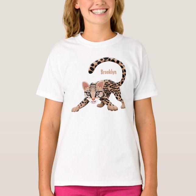 Camiseta Ilustracion de personalizado de ocelot de Cute (Anverso)