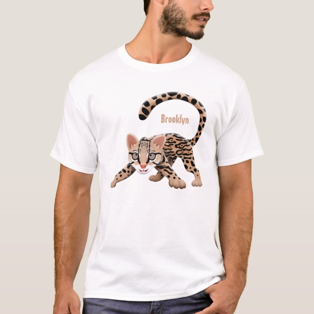 Camiseta Ilustracion de personalizado de ocelot de Cute (Anverso)