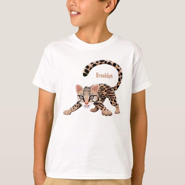 Camiseta Ilustracion de personalizado de ocelot de Cute (Anverso)
