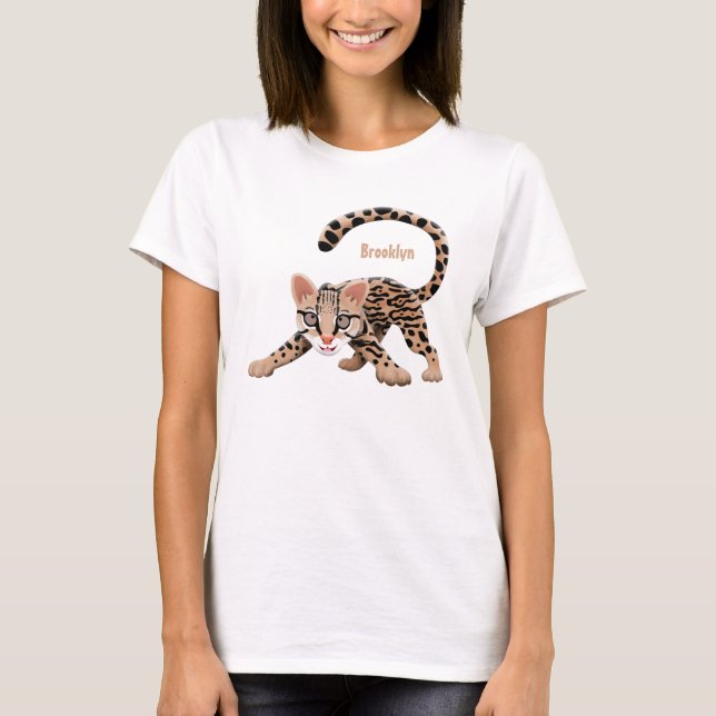 Camiseta Ilustracion de personalizado de ocelot de Cute (Anverso)