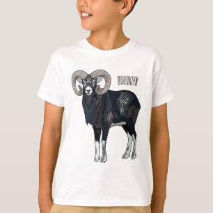Camiseta Ilustracion de personalizado de ovino Mouflon