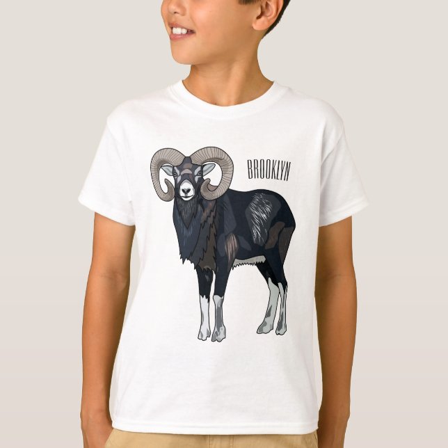 Camiseta Ilustracion de personalizado de ovino Mouflon (Anverso)
