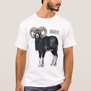 Camiseta Ilustracion de personalizado de ovino Mouflon
