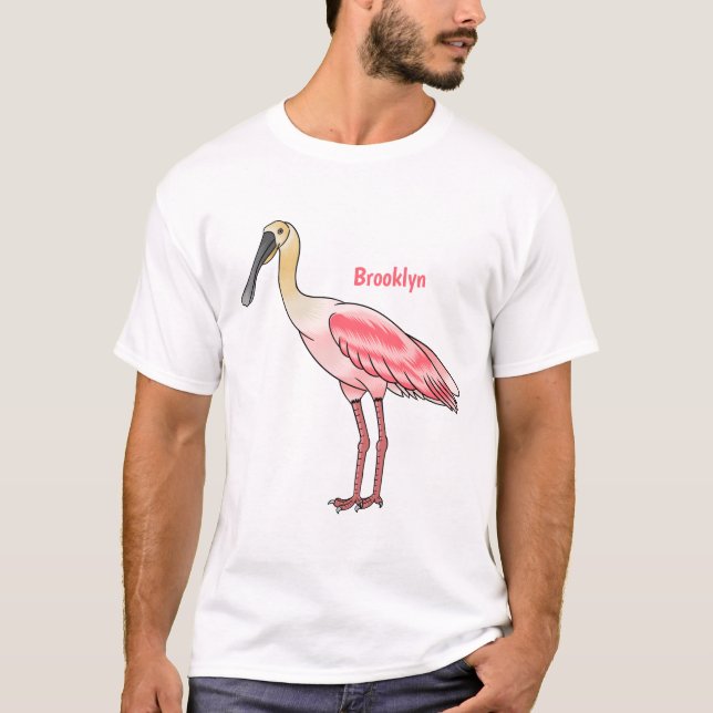 Camiseta Ilustracion de personalizado de pájaro cucharón de (Anverso)