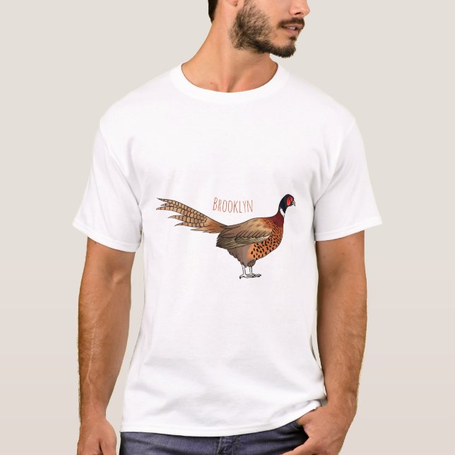 Camiseta Ilustracion de personalizado de pájaro de cuello a (Anverso)