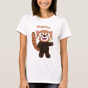 Camiseta Ilustracion de personalizado de panda rojo